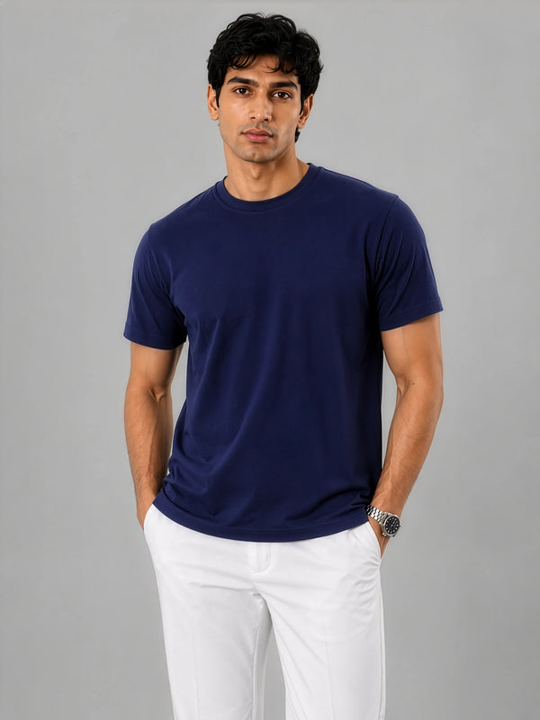 Bamboo SoftDrape™ Cotton Tee - Navy