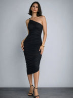 Noir SoftDrape™ Ruched Dress - Black