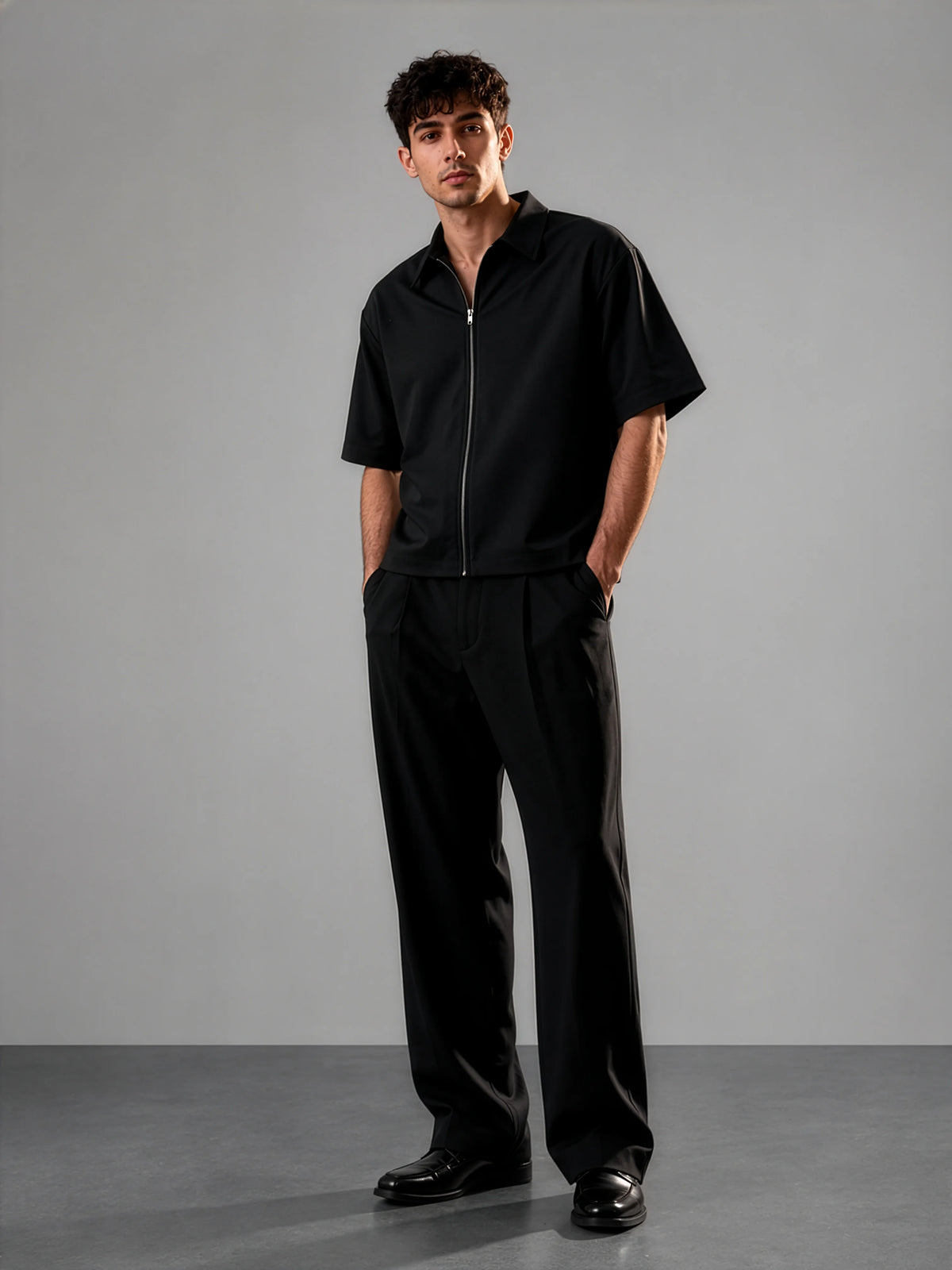 Oliver Shacket in SoftSuit™ Fabric - Black