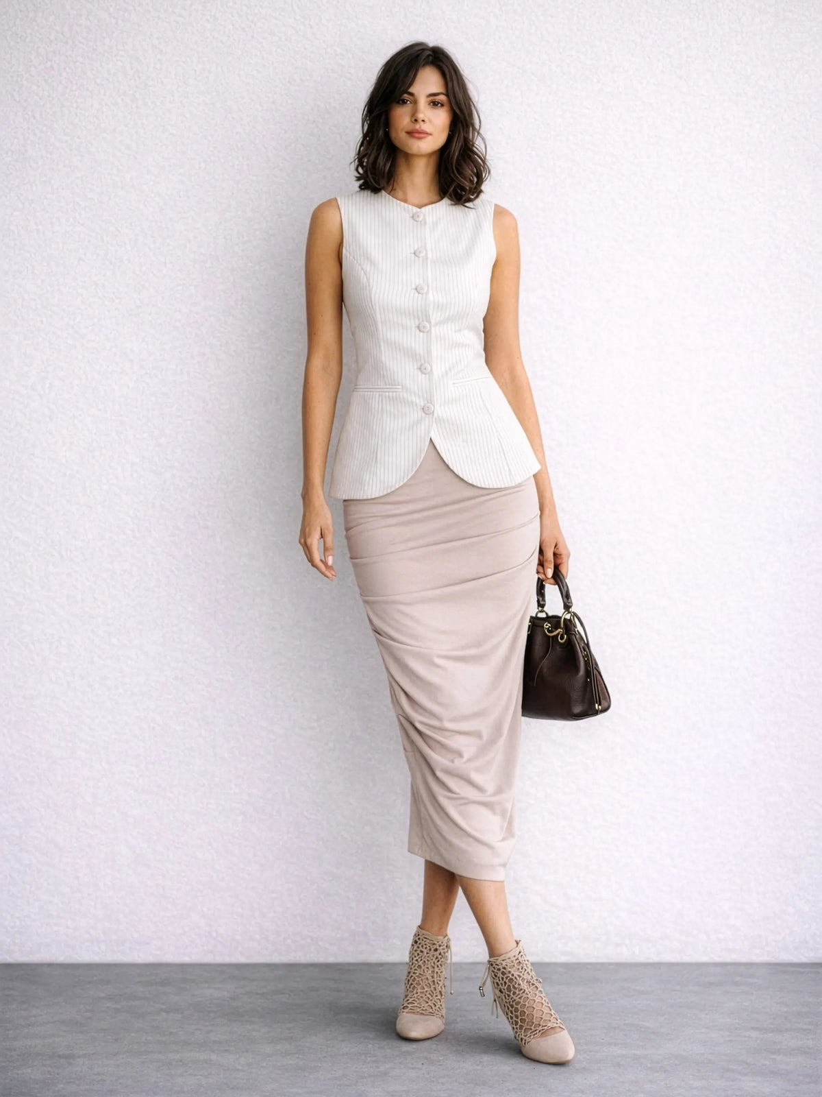 Linen Pinstripe Vest