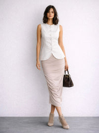 Linen Pinstripe Vest