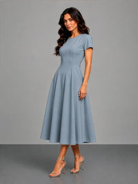 Essential Midi Dress in SoftSuit™ - Steel Blue