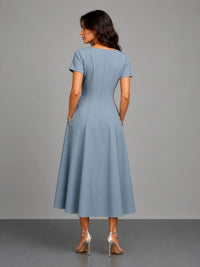 Essential Midi Dress in SoftSuit™ - Steel Blue