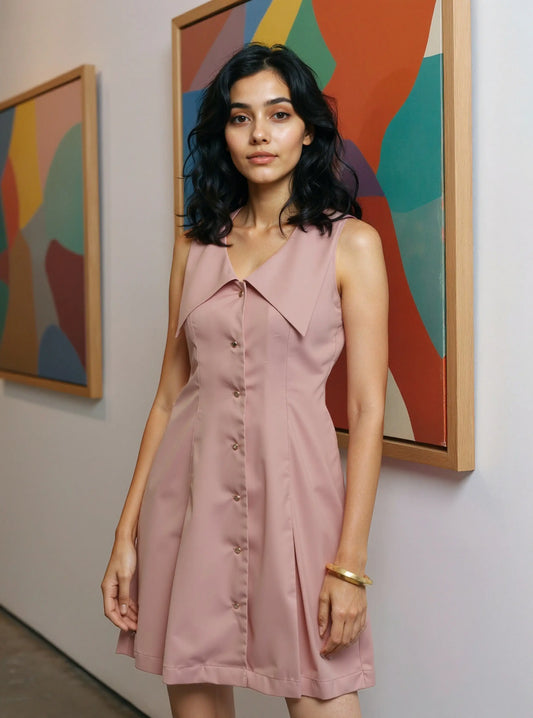 Rosé Satin Dress