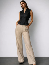 Riviera Wide Leg Pants - Cappuccino