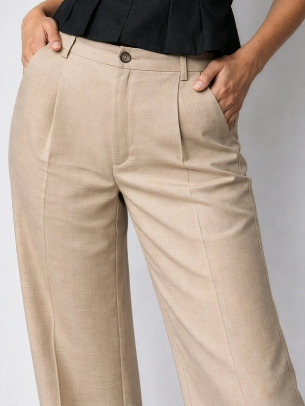 Riviera Wide Leg Pants - Cappuccino