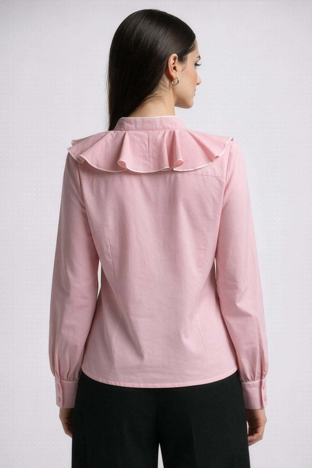 Ruffle Collar Top - Pink