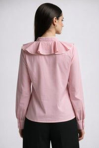 Ruffle Collar Top - Pink