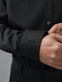 Black Satin - Regular Fit Cotton Shirt