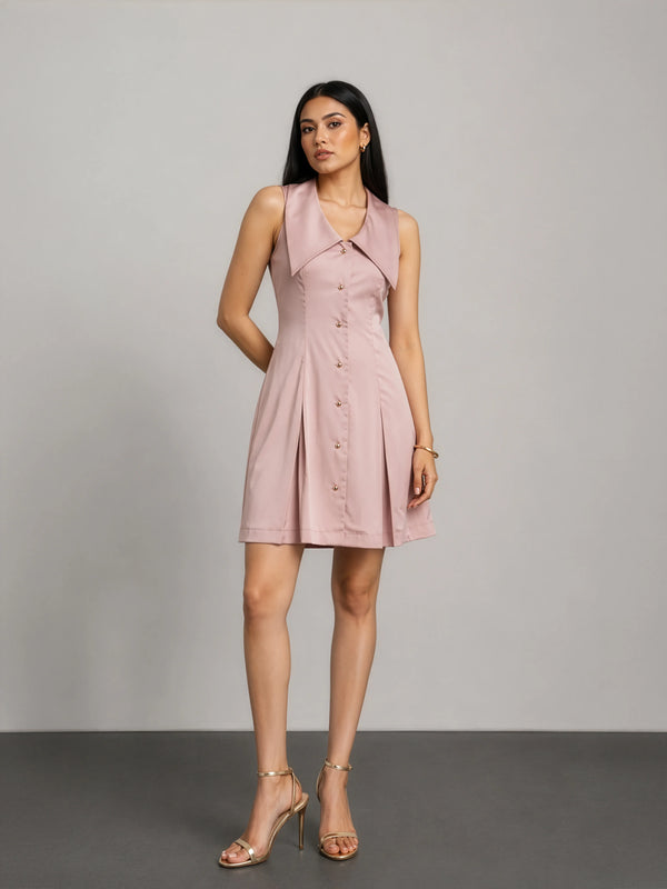 Rosé Satin Dress