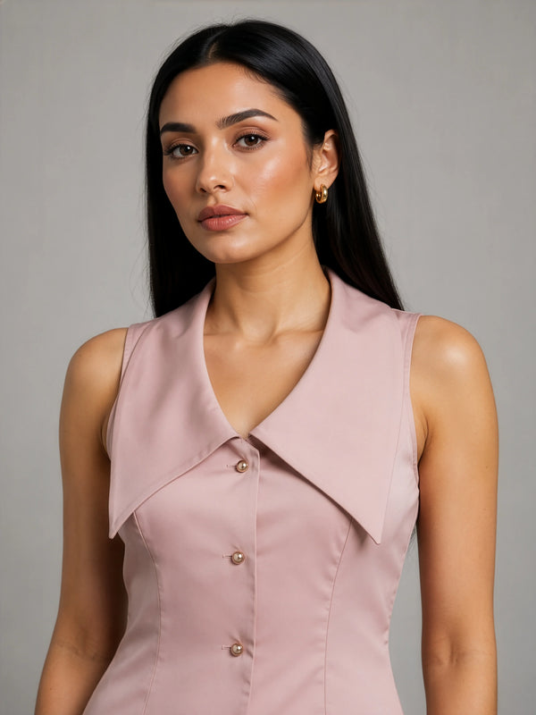 Rosé Satin Dress
