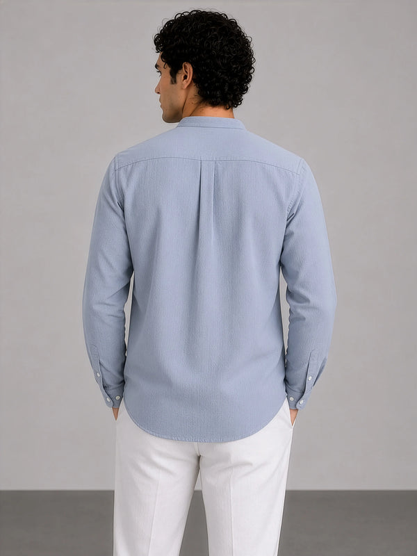 Mandarin AirLinen™ - Pastel Blue Regular Fit Shirt