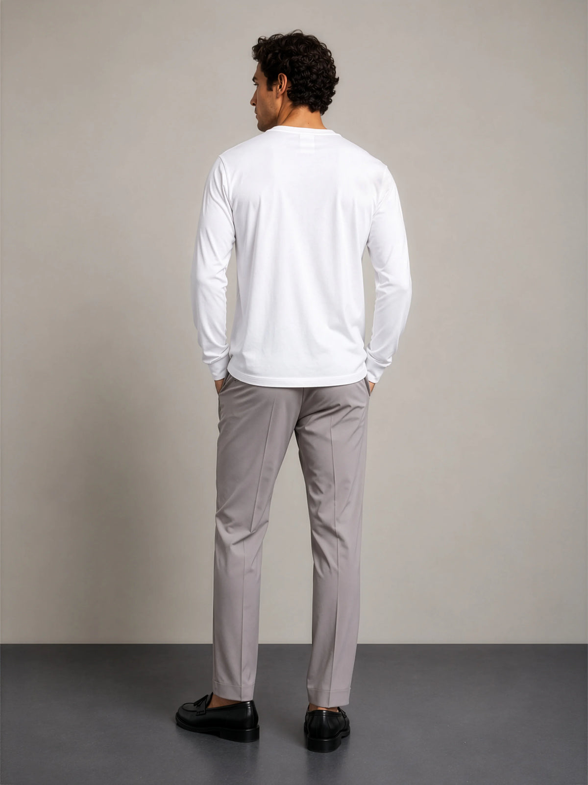 Bamboo Cotton Henley - White