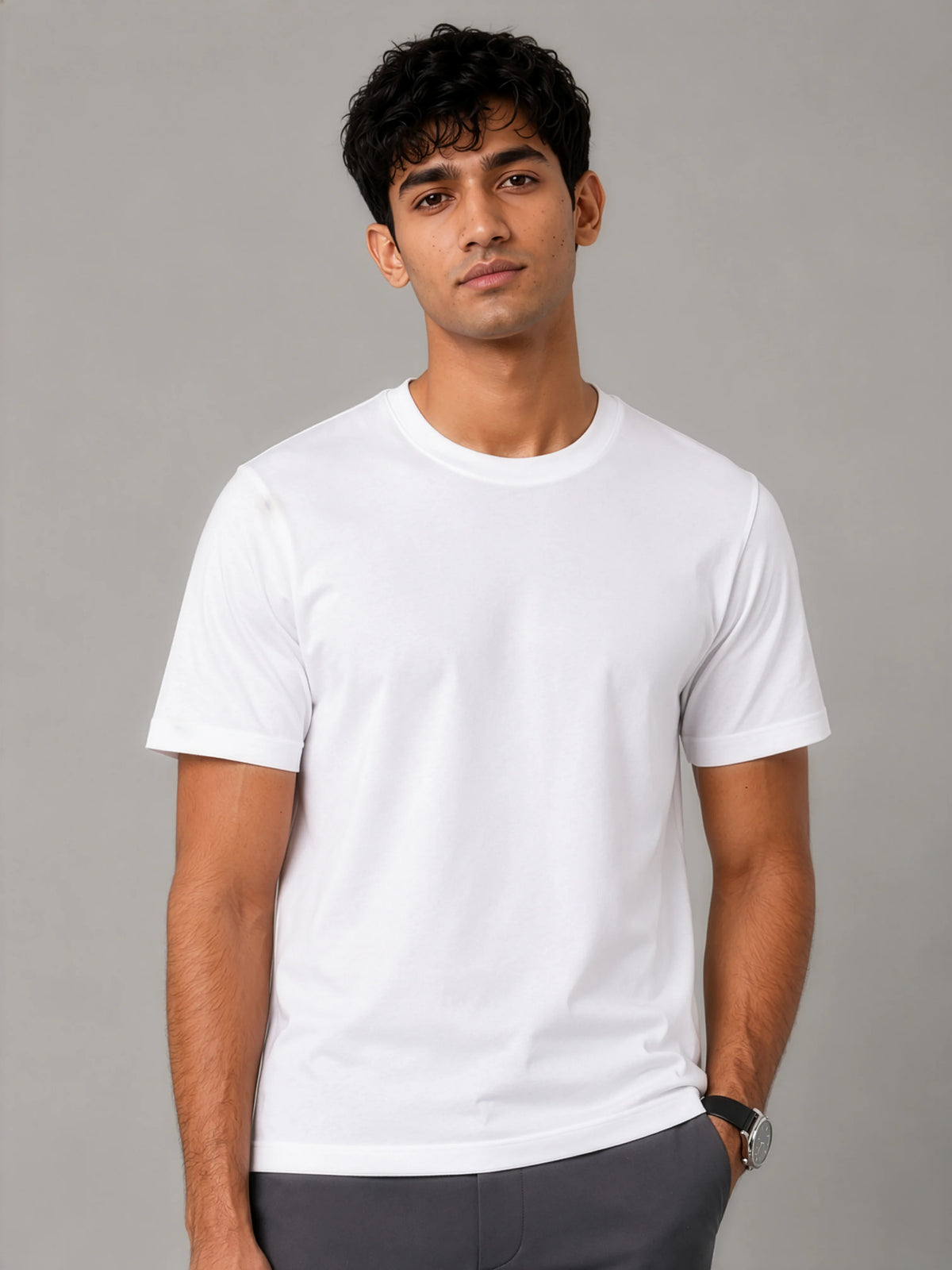 Bamboo SoftDrape™ Cotton Tee - White