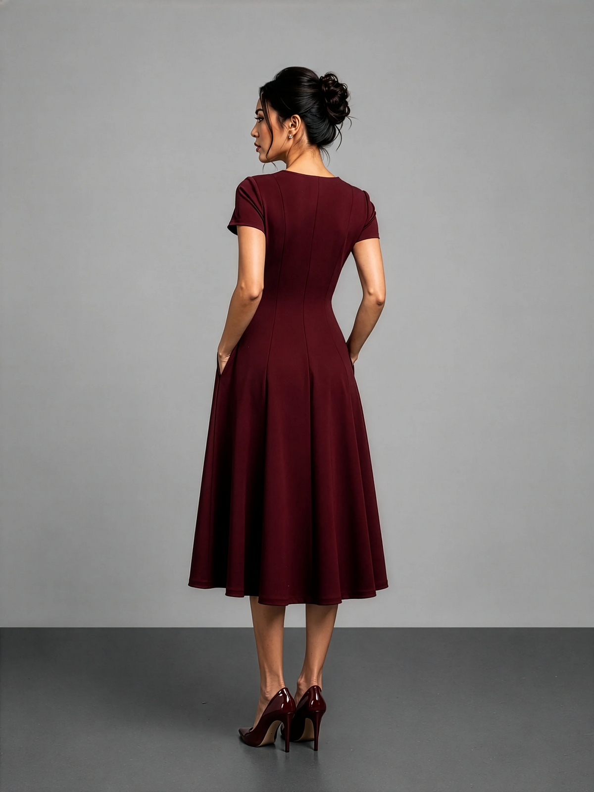 Essential Midi Dress - Burgundy
