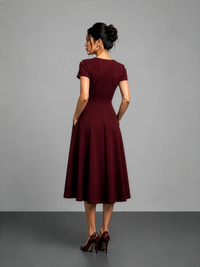 Essential Midi Dress - Burgundy
