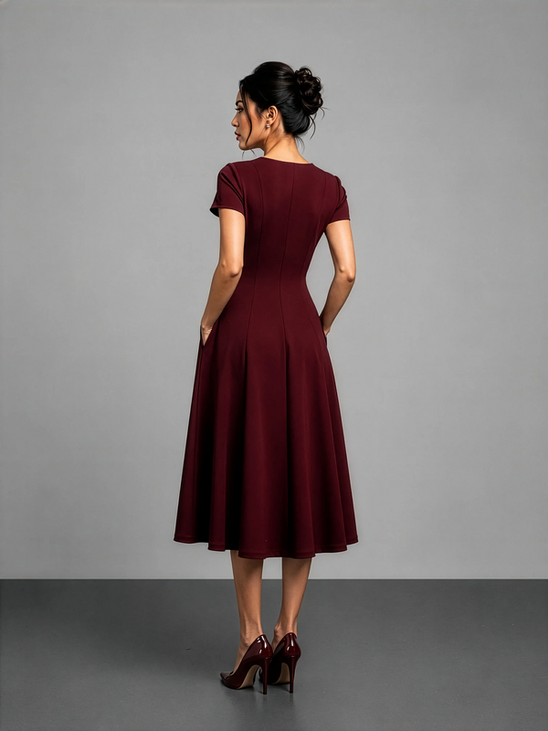 Essential Midi Dress - Burgundy